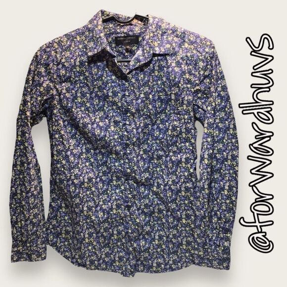 Banana Republic Floral Harmony - X-Small Classic Fit Button Down Top - Picture 3 of 8
